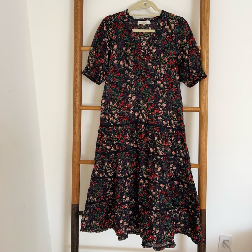 THE GREAT - Floral Black Dress